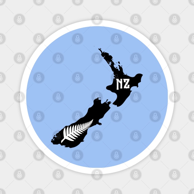 New Zealand all black map Magnet by Travellers